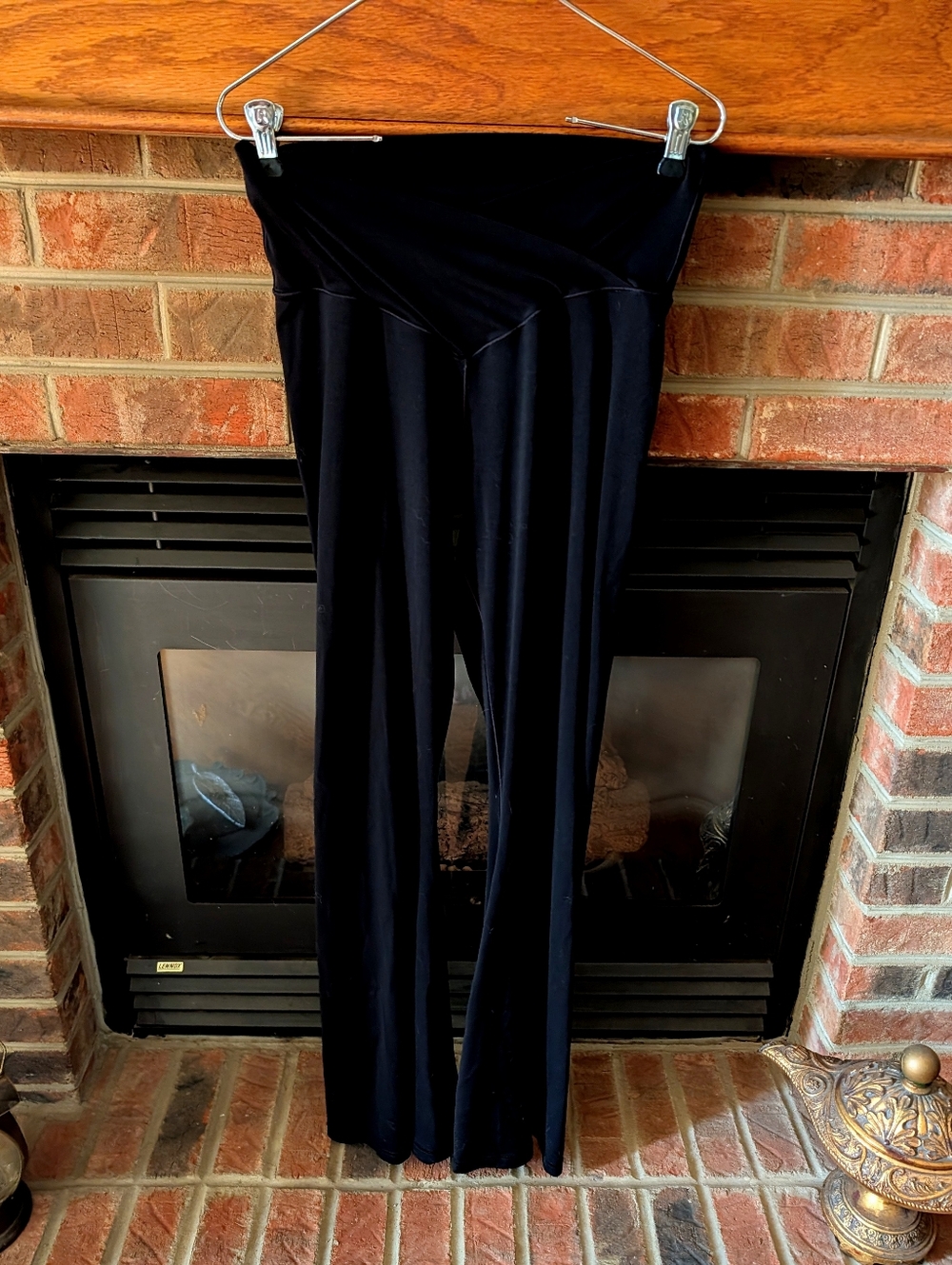 Aerie Offline Black Crossover-Waist Flared Women's Leggings Size Large